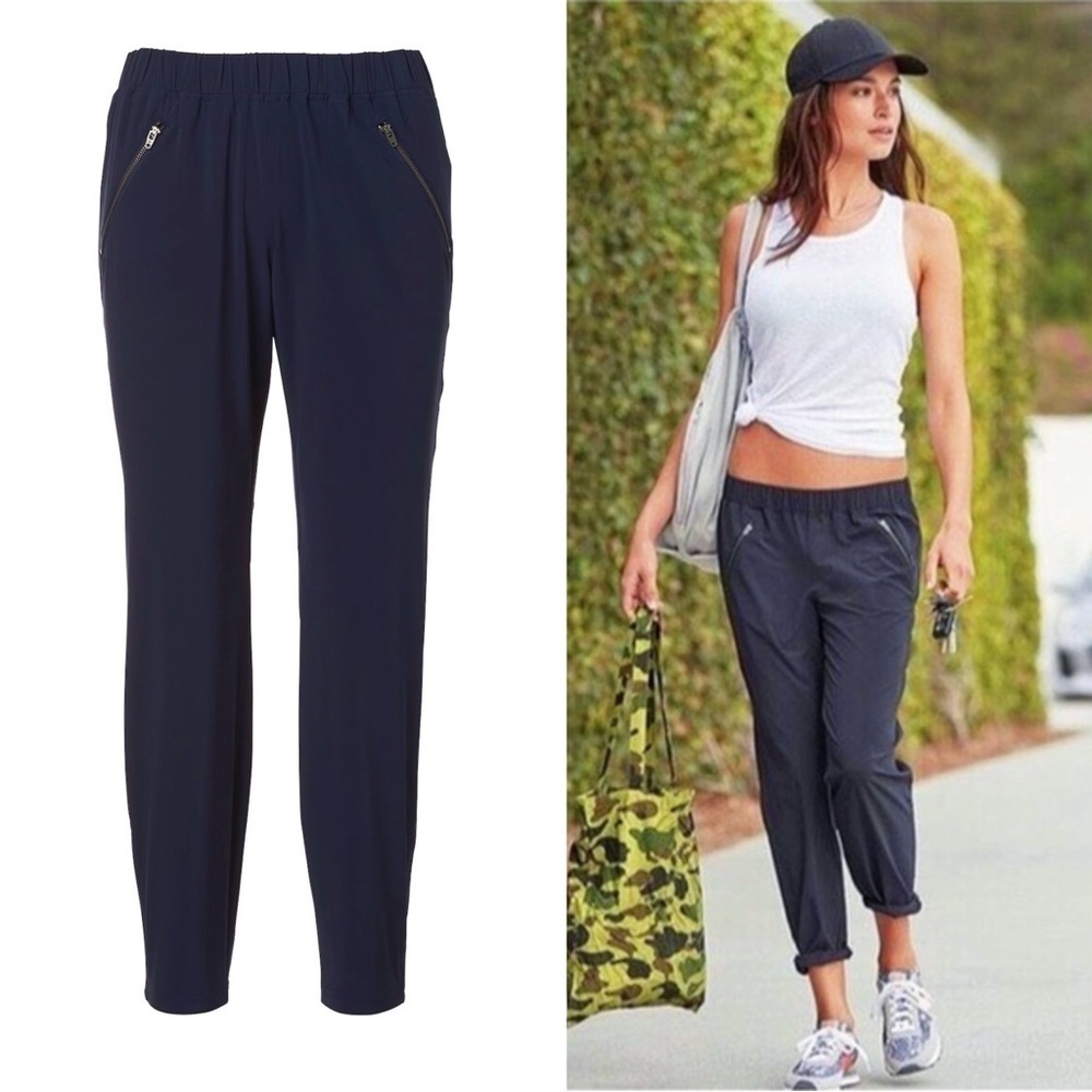 Athleta • Aspire Ankle Pant jogger cropped navy blue lightweight pull-on travel